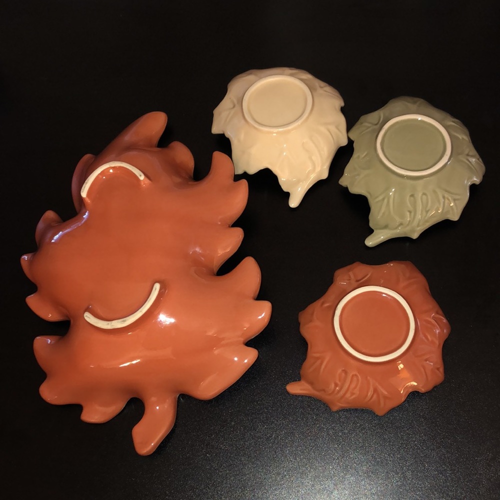 NEW LISTING! Autumn Leaf Platter w/3 Plates - Picture 7 of 8